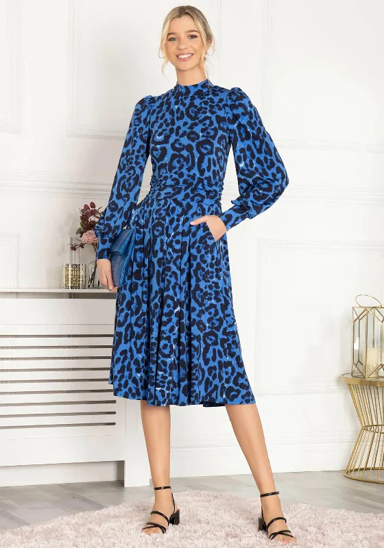 Jolie Moi Kathryn Long Sleeve Midi Dress, Blue