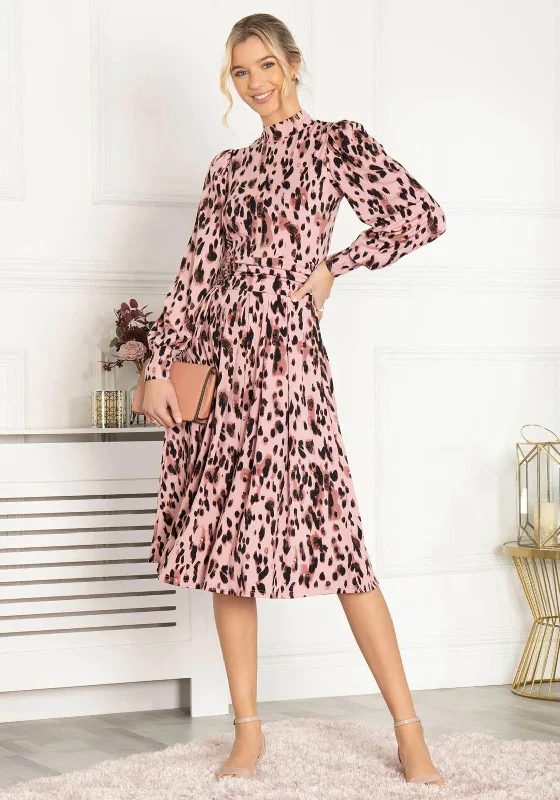 Jolie Moi Kathryn Long Sleeve Midi Dress, Pink