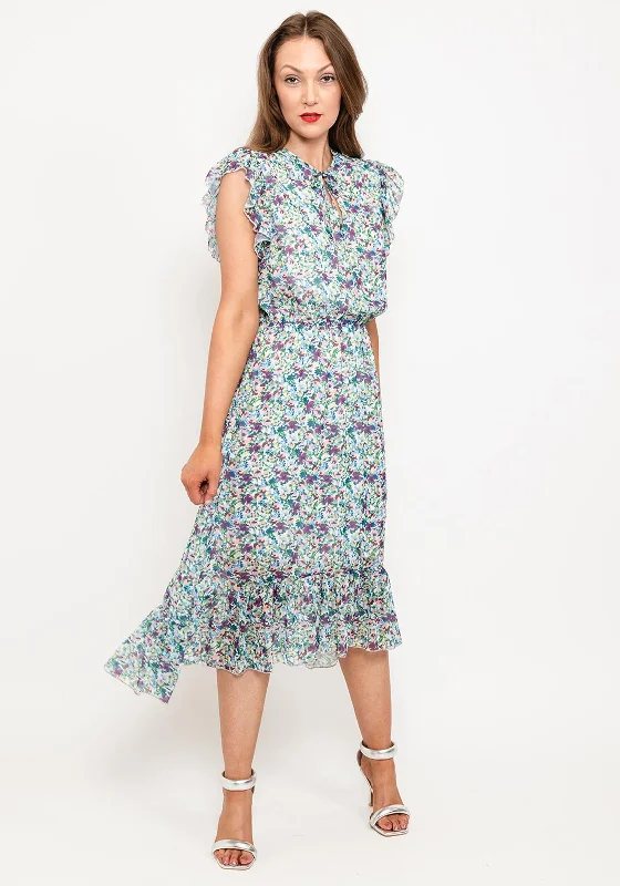 Seventy1 Ditsy Floral Ruffle Midi Dress, Multi