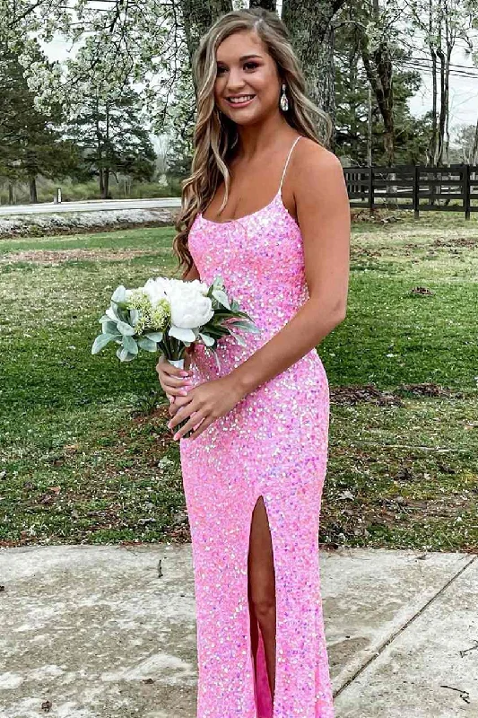 Classic Sequin Halter Backless Mermaid Prom Dress