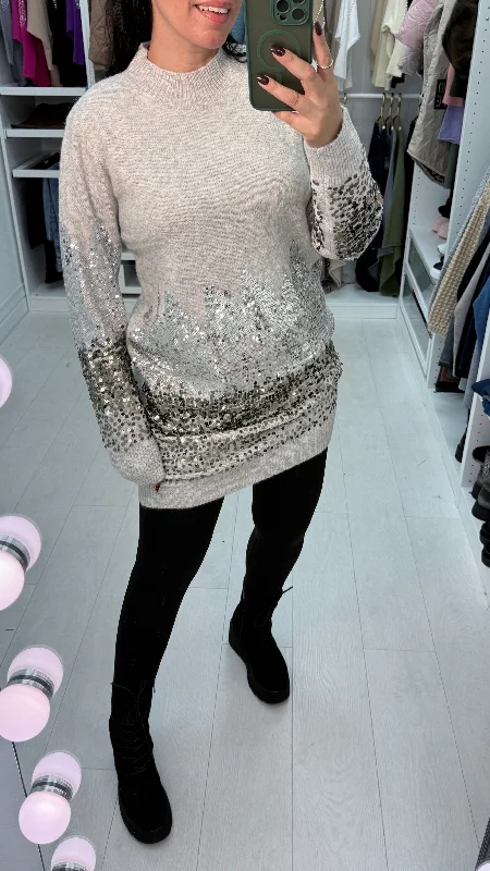 Margaret Sequin Detail Knitted Jumper Dress