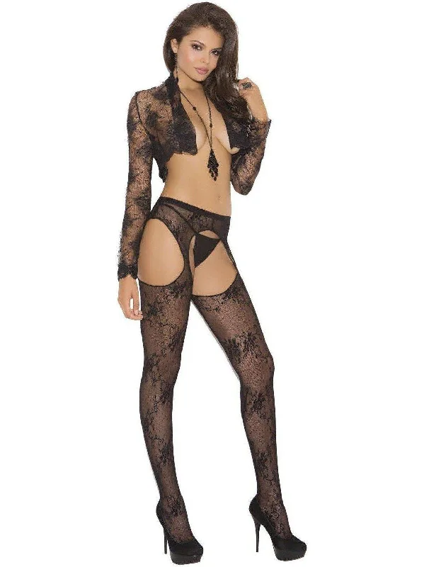 Elegant Moments EM-1895 Lace suspender Pantyhose Also in plus size