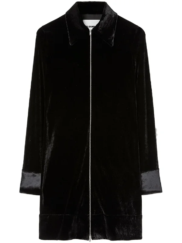 Washed Velvet Jersey Shirt Dress