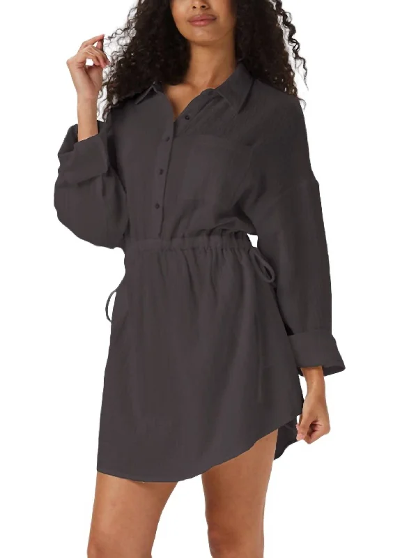 Kalo Shirt Dress In Phantom